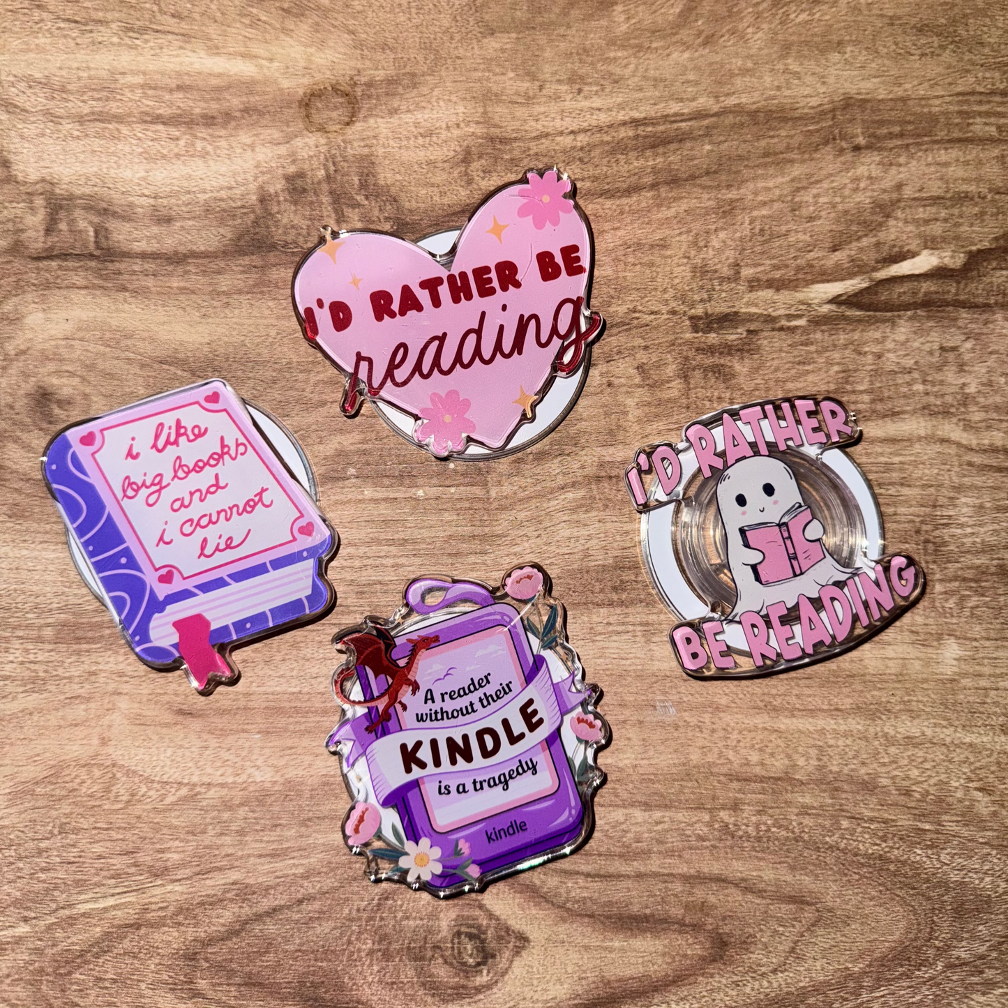 "I'd Rather Be Reading" Heart Básico & Magsafe Kindle Grip