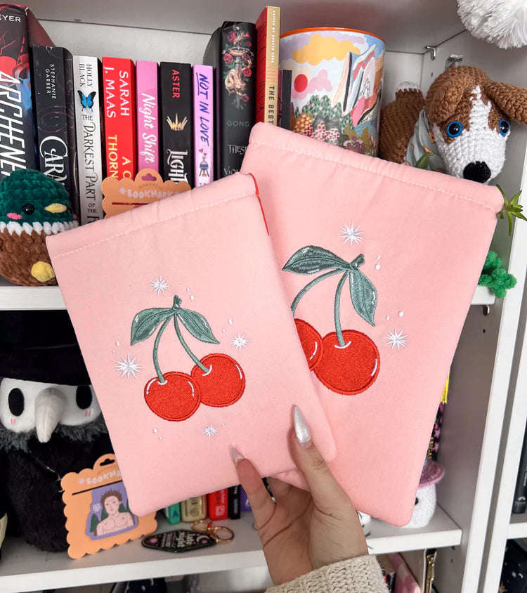 Cherries Embroidered Book/Kindle Sleeve