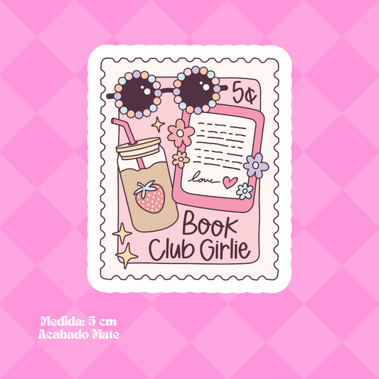 "Book Love Girlie" Bookish Sticker