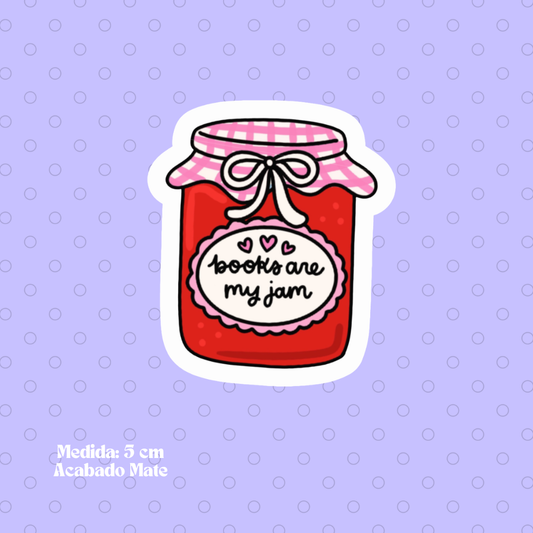 "Books Are My Jam" Bookish Sticker