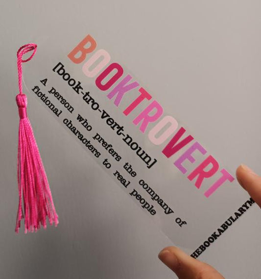 "Booktrovert" Separador de Acrílico