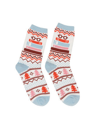 TBR Book Stack Cozy Socks