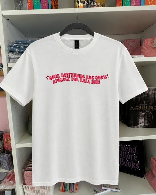 Books Boyfriends Are God's Apology For Real Men Tshirt