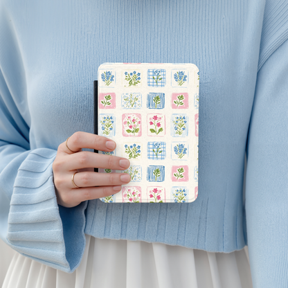 Flowers Pattern Magnetic Kindle Case