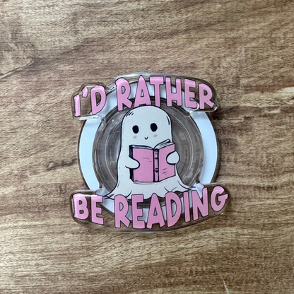 "I'd Rather Be Reading" Ghost Básico & Magsafe Kindle Grip