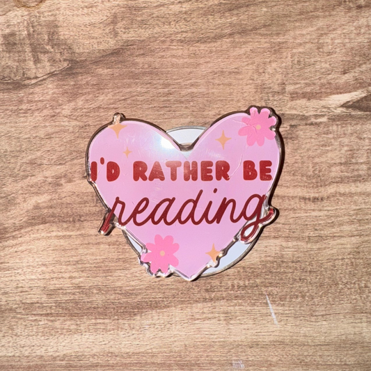 "I'd Rather Be Reading" Heart Básico & Magsafe Kindle Grip