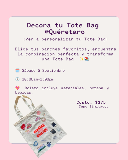 Decora tu Tote Bag @QUÉRETARO (Taller Germina) - Sábado 5 Septiembre